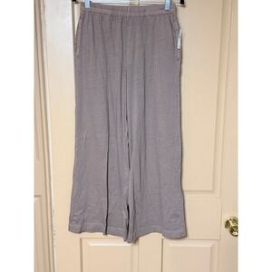 Gap High Rise Wide Leg Crop Pants XS Taupe Mauve Slub Knit Lounge 854797-05-1